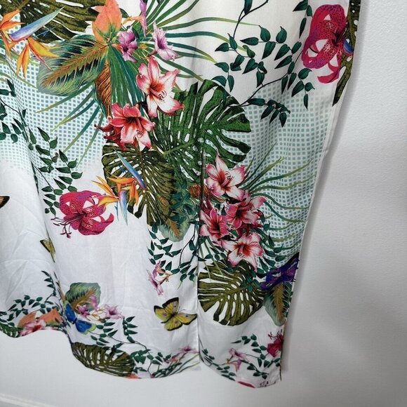 Neharsha Sleeveless Midi Dress Size M Butterfly Floral Tropical Slit Beach - Picture 4 of 13